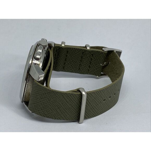 Fossil FS4532 Men's Grant Chronograph Green Leather Analog Dial Watch JK35 - Picture 9 of 11